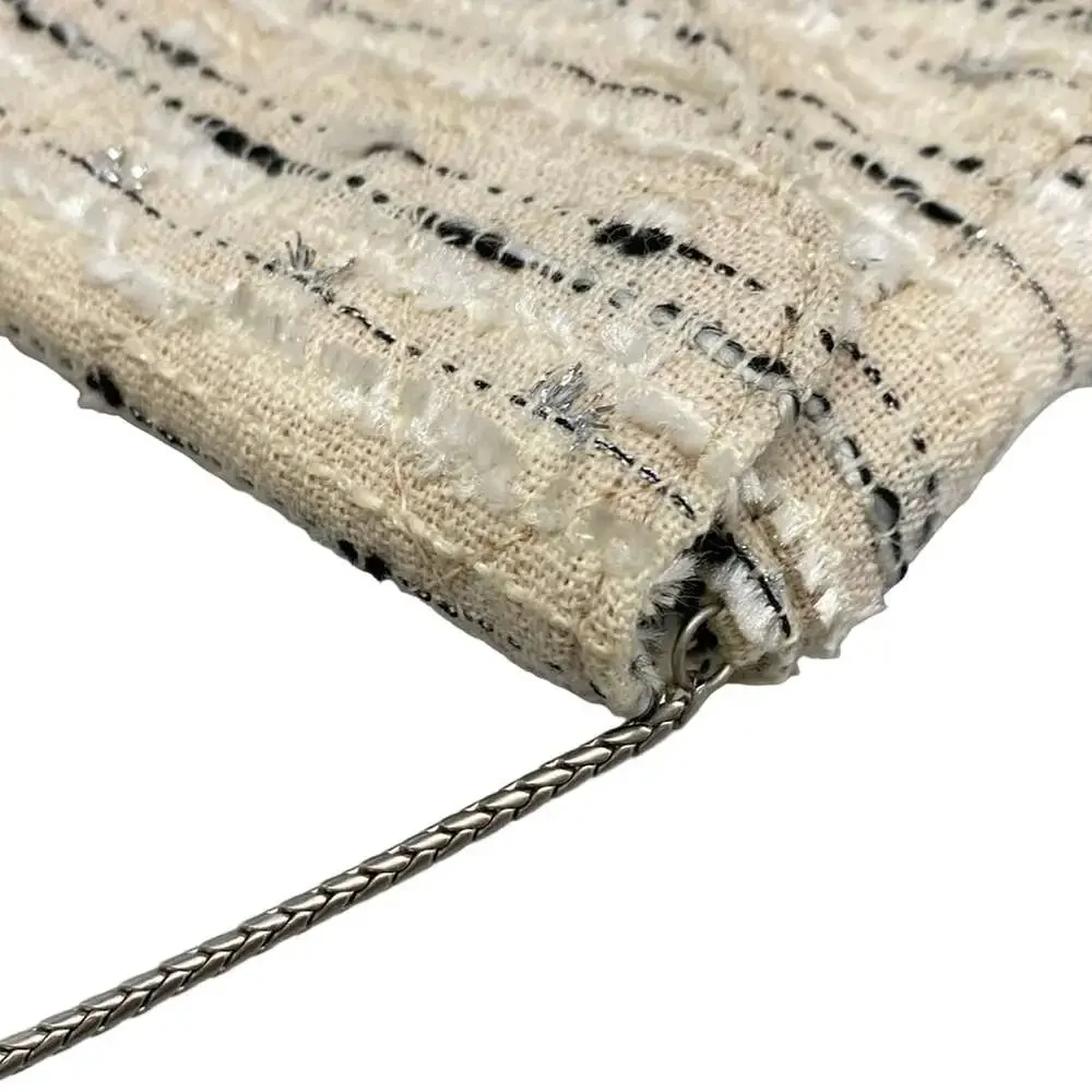 Chanel Matelasse Shoulder Bag Beige Silver Multi